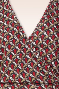 Topvintage Boutique Collection - Topvintage exclusive ~ Jennifer Printed wikkeltop in faded zwart 3