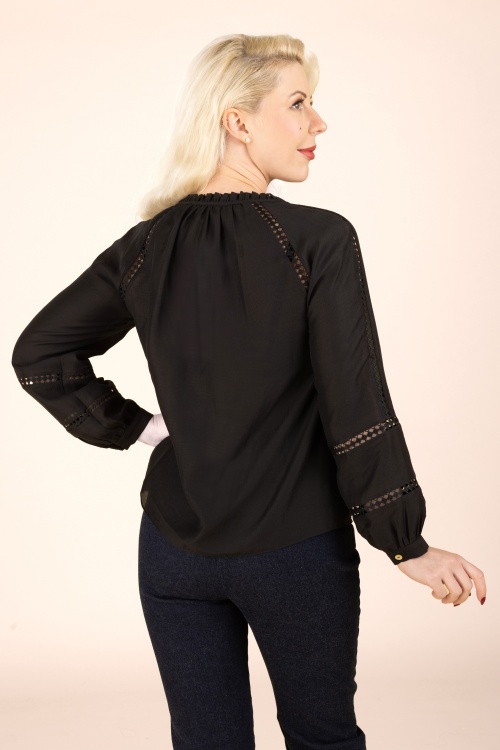 Topvintage Boutique Collection - Topvintage exclusive ~ Melissa blouse in zwart 2