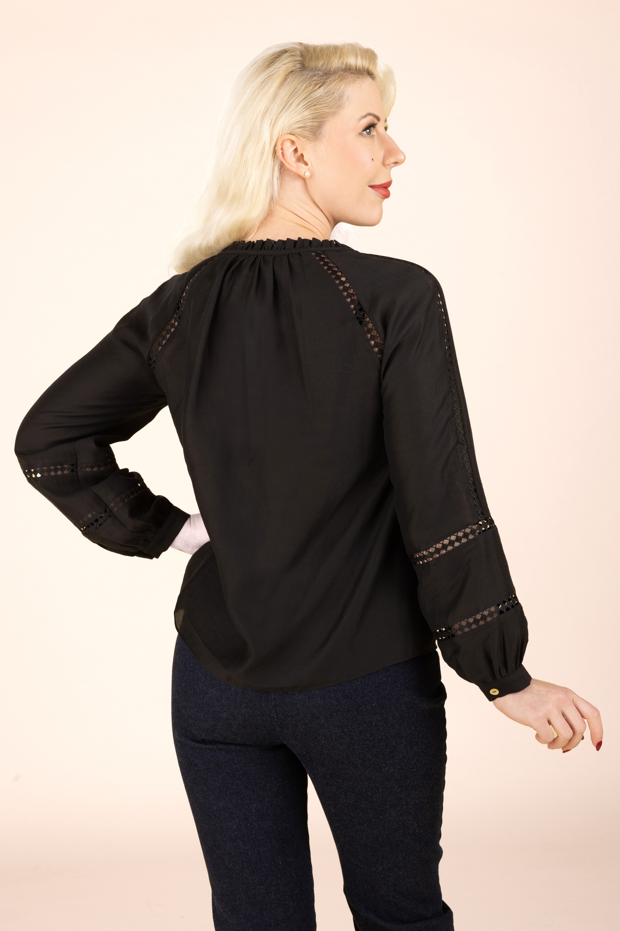 Topvintage Boutique Collection - Topvintage exclusive ~ Melissa blouse in zwart 2