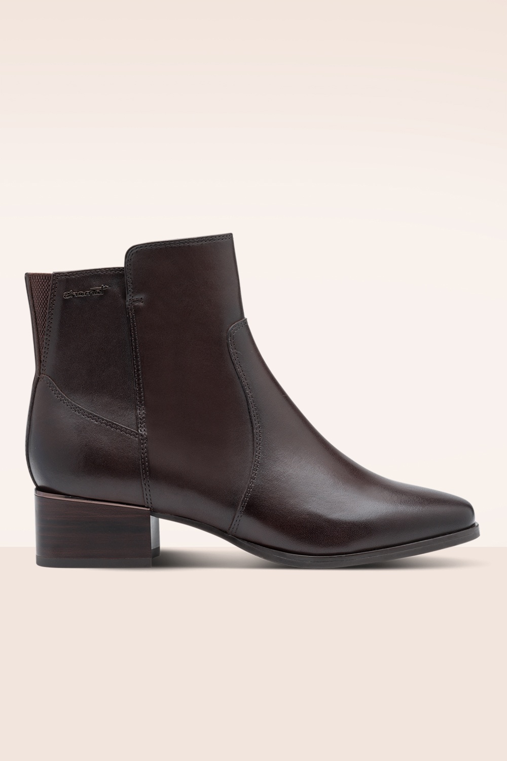 Tamaris - Paige Leather Comfort enkellaarsjes in espresso