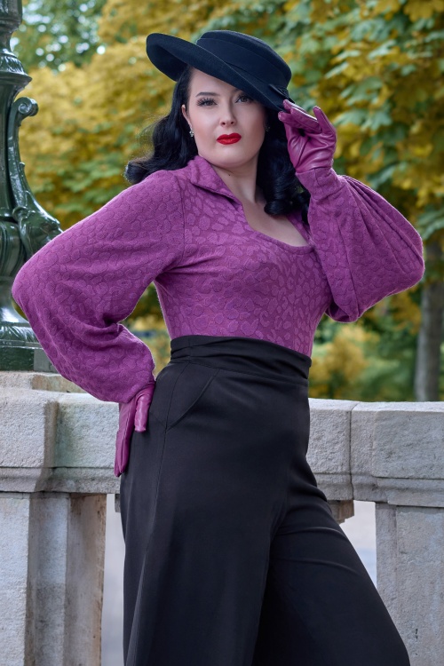 Miss Candyfloss - Cassandre Mai gebreide top in fuchsia