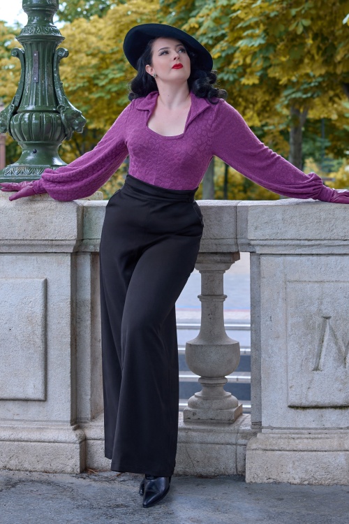 Miss Candyfloss - Cassandre Mai gebreide top in fuchsia 2