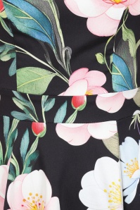 Hearts & Roses - Topvintage exclusive ~ Twilight Garden swing jurk in zwart en multi  2