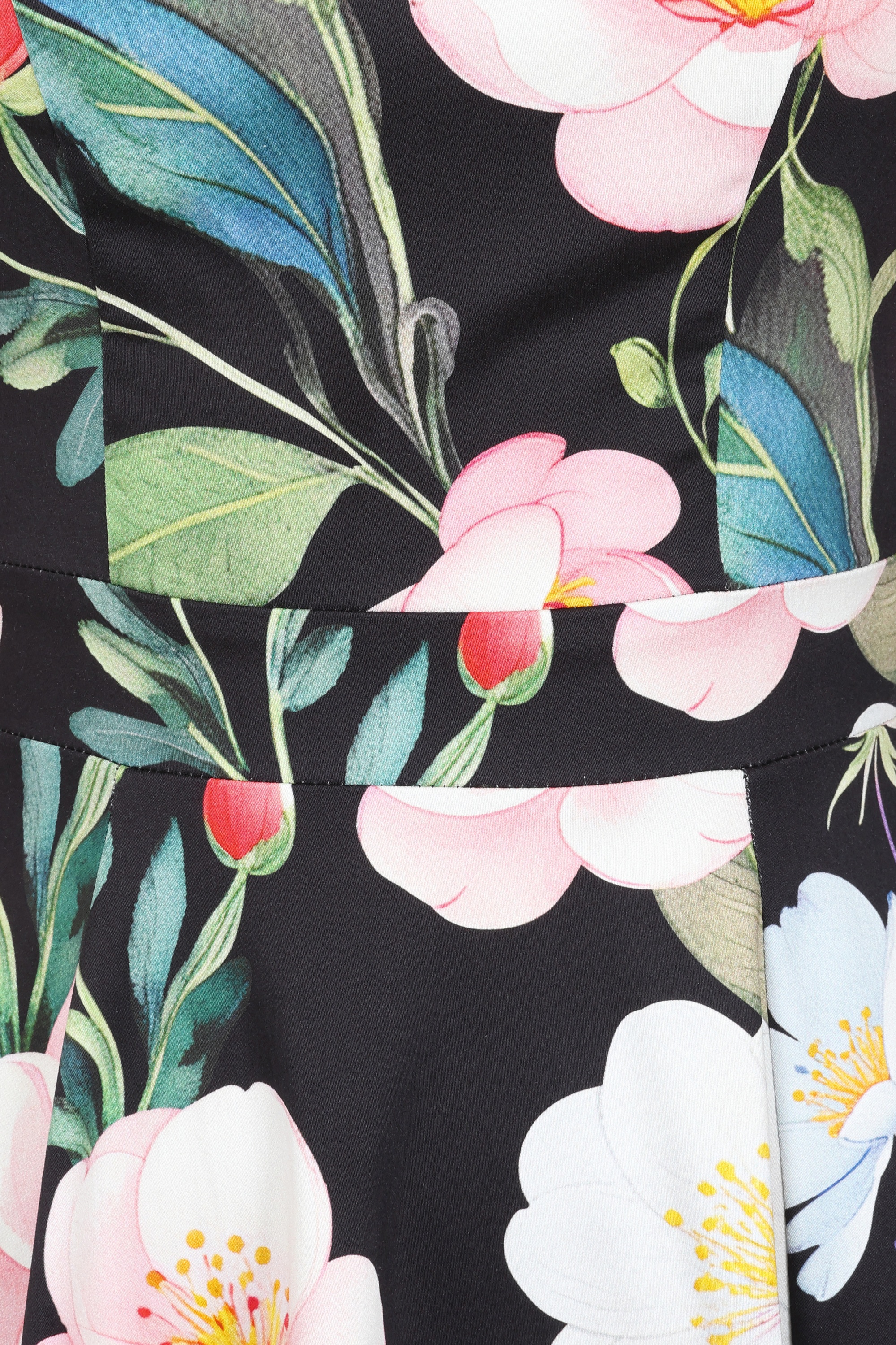 Hearts & Roses - Topvintage exclusive ~ Twilight Garden swing jurk in zwart en multi  2