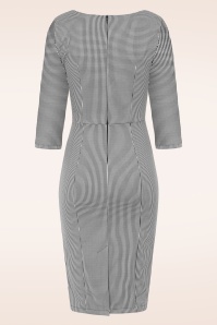 Hearts & Roses - Topvintage Exclusive - Gillian Houndstooth pencil jurk in zwart en wit 3