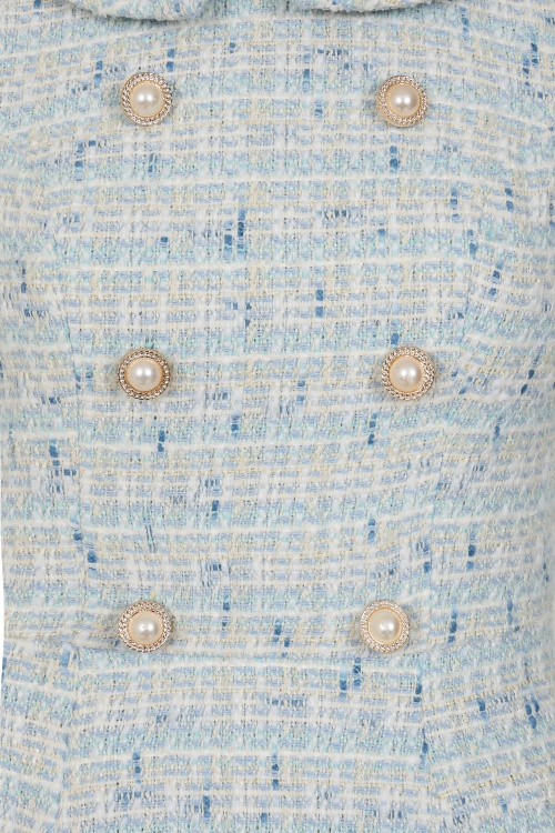 Hearts & Roses - Grace Avenue Boucle a-lijn jurk in babyblauw 2