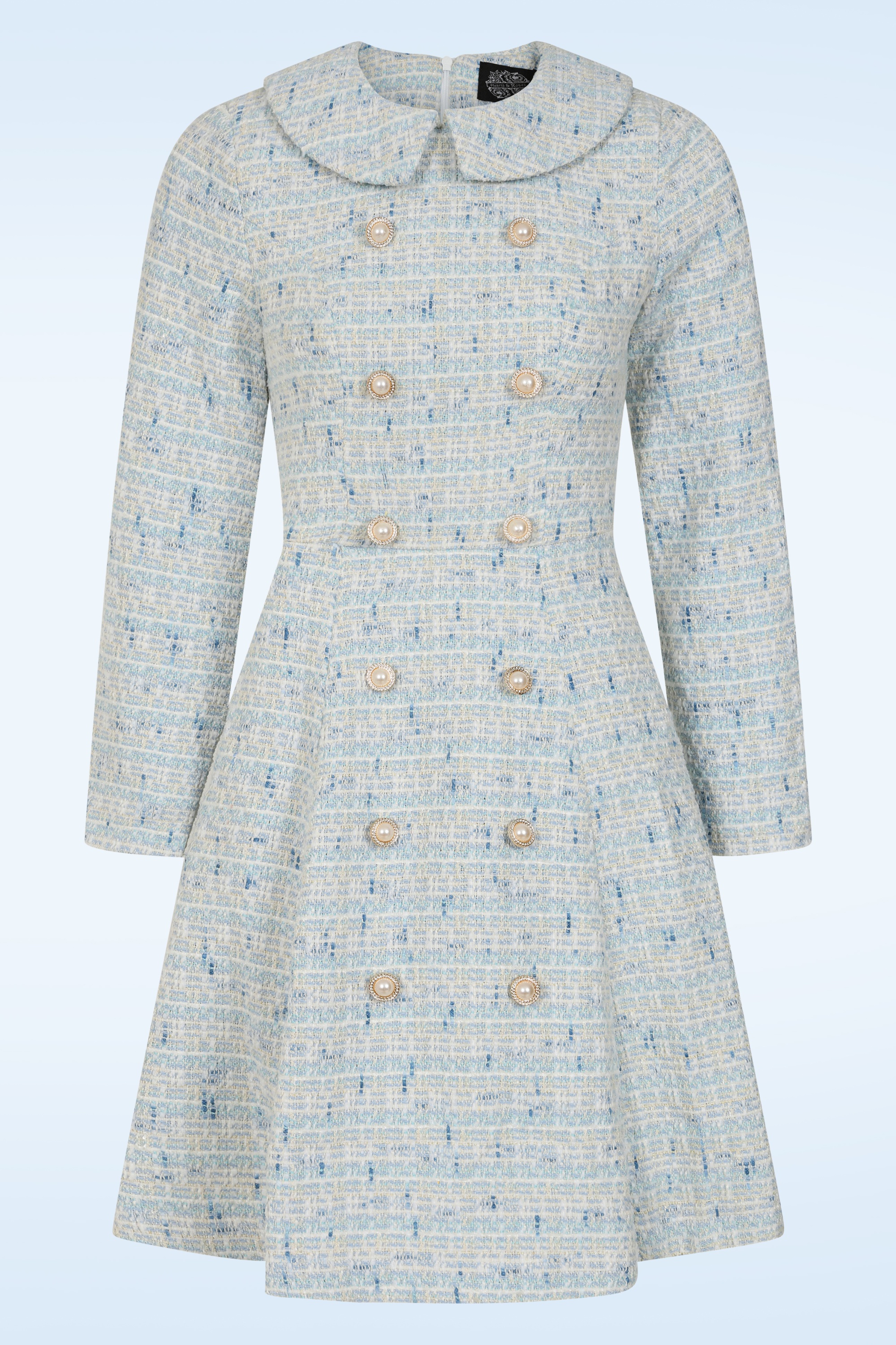 Hearts & Roses - Grace Avenue Boucle a-lijn jurk in babyblauw
