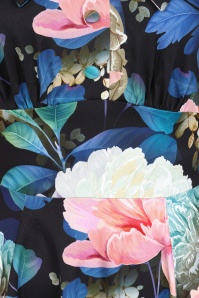 Hearts & Roses - Topvintage Exclusive ~ Garden Whispers swing jurk in zwart en multi  2