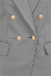 Hearts & Roses - Topvintage exclusive - Gillian Houndstooth blazer in zwart en wit 2