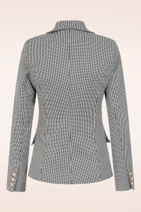 Hearts & Roses - Topvintage exclusive - Gillian Houndstooth blazer in zwart en wit 3