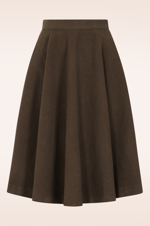 Hearts & Roses - Topvintage exclusive - Tara swing rok in bruin