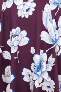 Hearts & Roses - Topvintage exclusive - Rosie Floral swing rok in paars 2