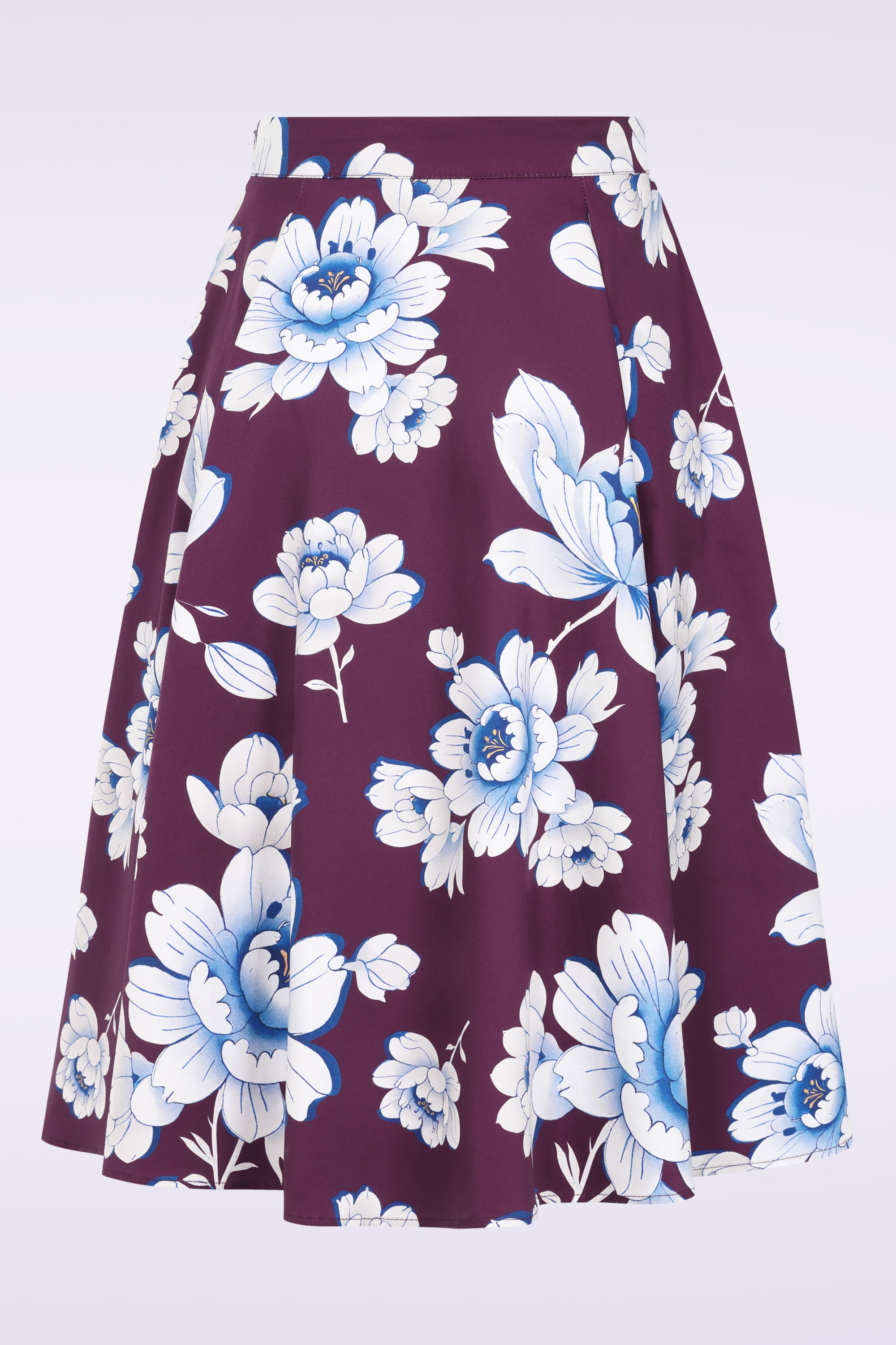 Hearts & Roses - Topvintage exclusive - Rosie Floral swing rok in paars