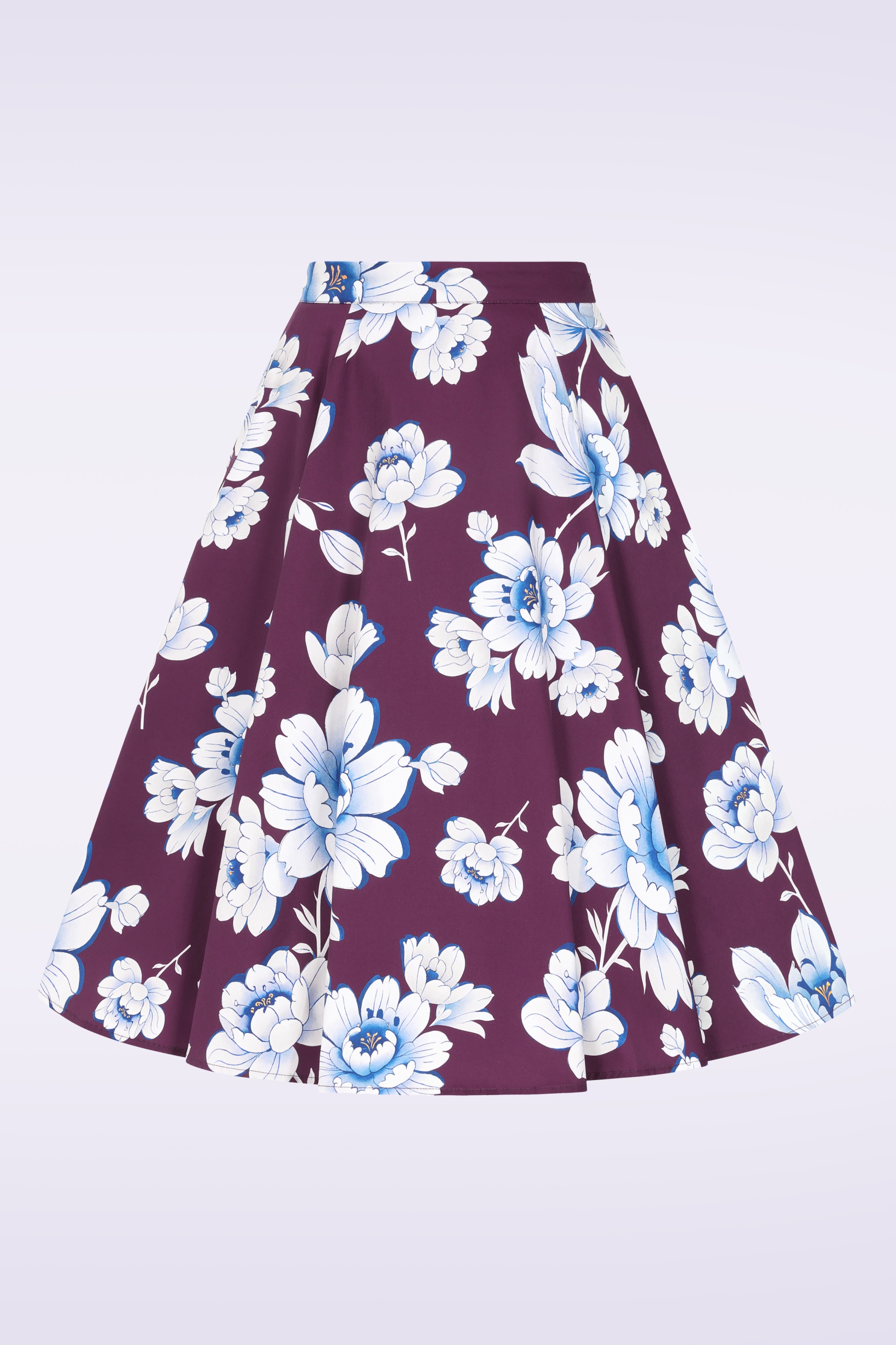 Hearts & Roses - Topvintage exclusive - Rosie Floral swing rok in paars 3