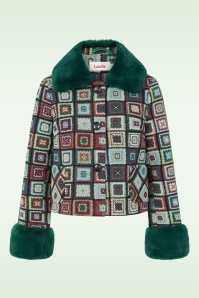 Louche - Kent 70s Patch Cropped jacquard jacket in multi