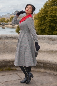 Miss Candyfloss - Lilou Rose Checkerd Reversible manteljurk in multi 2