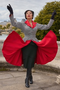 Miss Candyfloss - Lilou Rose Checkerd Reversible manteljurk in multi