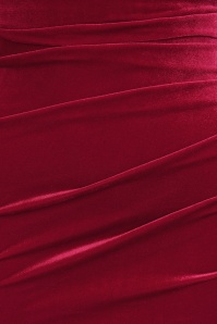 Vintage Chic for Topvintage - Topvintage exclusive ~ Sage Velvet maxi jurk in rood 2