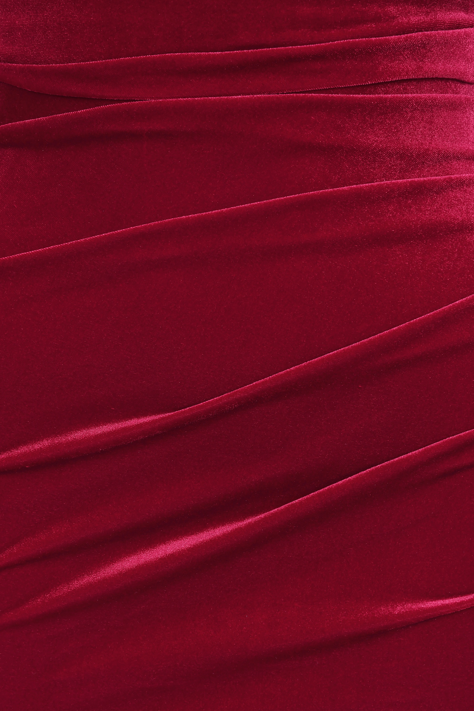 Vintage Chic for Topvintage - Topvintage exclusive ~ Sage Velvet maxi jurk in rood 2