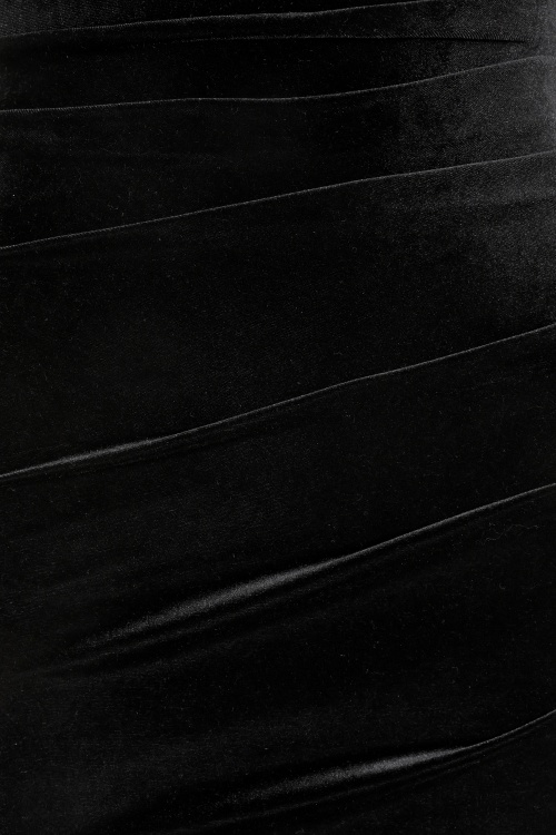 Vintage Chic for Topvintage - Topvintage exclusive ~ Sage Velvet maxi jurk in zwart 2