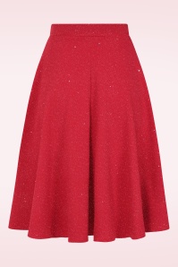 Vintage Chic for Topvintage - Topvintage exclusive ~ Gilly Glitter swing rok in rood 3