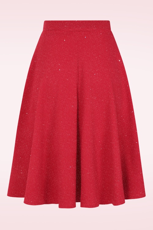 Vintage Chic for Topvintage - Topvintage exclusive ~ Gilly Glitter swing rok in rood 3