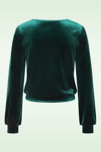 Vintage Chic for Topvintage - Topvintage exclusive ~ Cozy Velvet top in groen 3