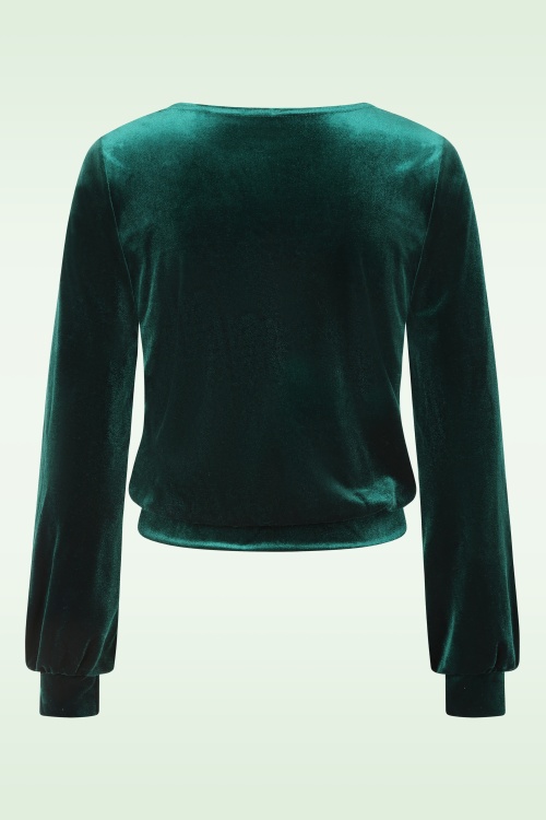 Vintage Chic for Topvintage - Topvintage exclusive ~ Cozy Velvet top in groen 3