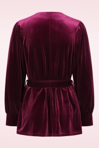 Vintage Chic for Topvintage - Topvintage exclusive ~ Victoria Velvet vest top in claret rood 3