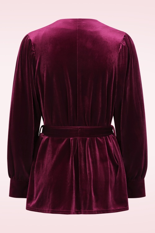 Vintage Chic for Topvintage - Topvintage exclusive ~ Victoria Velvet vest top in claret rood 3
