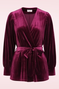 Vintage Chic for Topvintage - Topvintage exclusive ~ Victoria Velvet vest top in claret rood