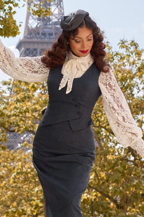 Miss Candyfloss - Mathilde Lee gilet in middernachtblauw