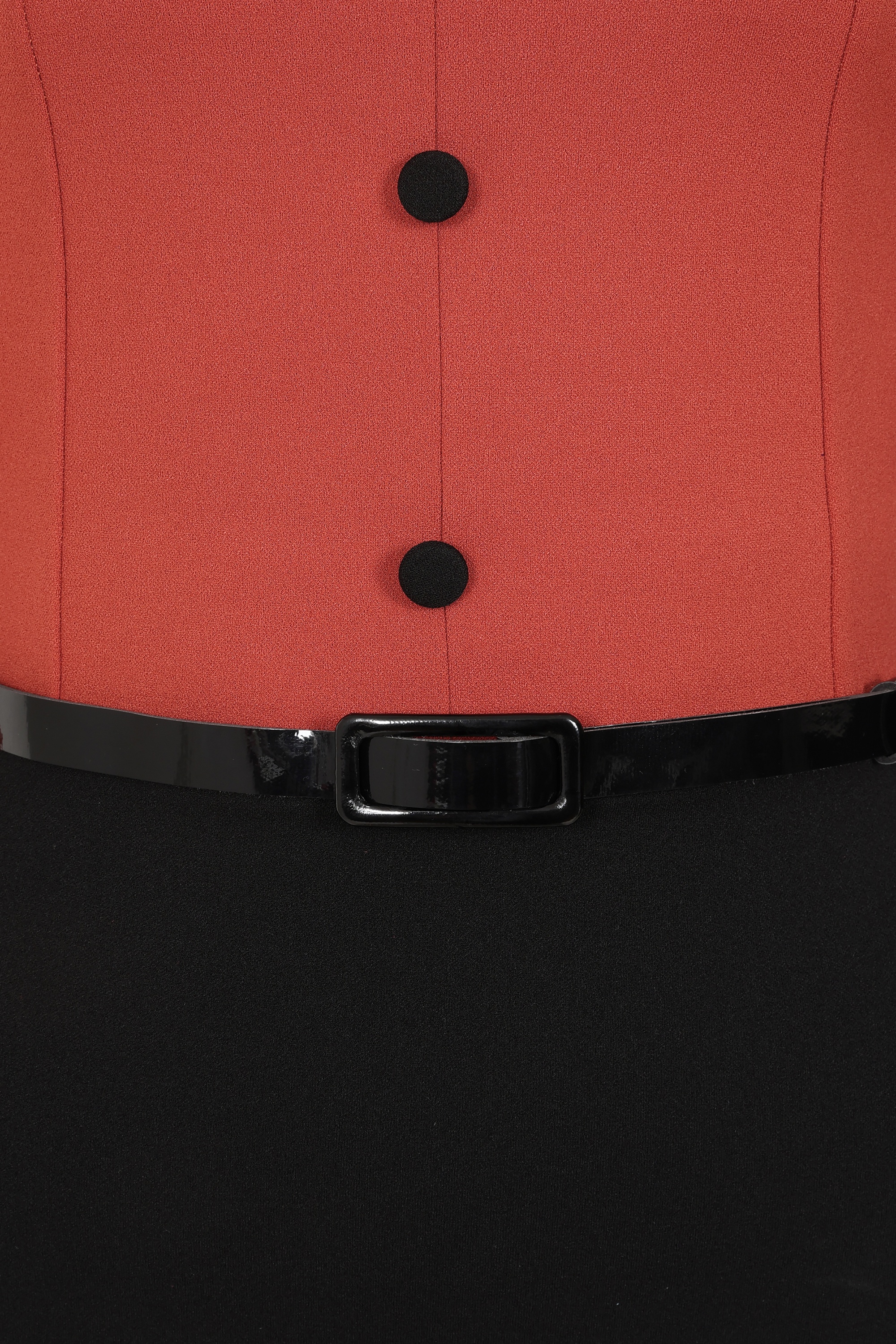 Vintage Chic for Topvintage - Topvintage exclusive ~ Carla Pencil jurk in zwart en oranje 2