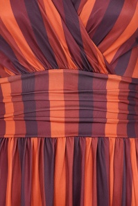 Vintage Chic for Topvintage - Topvintage exclusive ~ Sadie Stripes swing jurk in paars en wijnrood 2