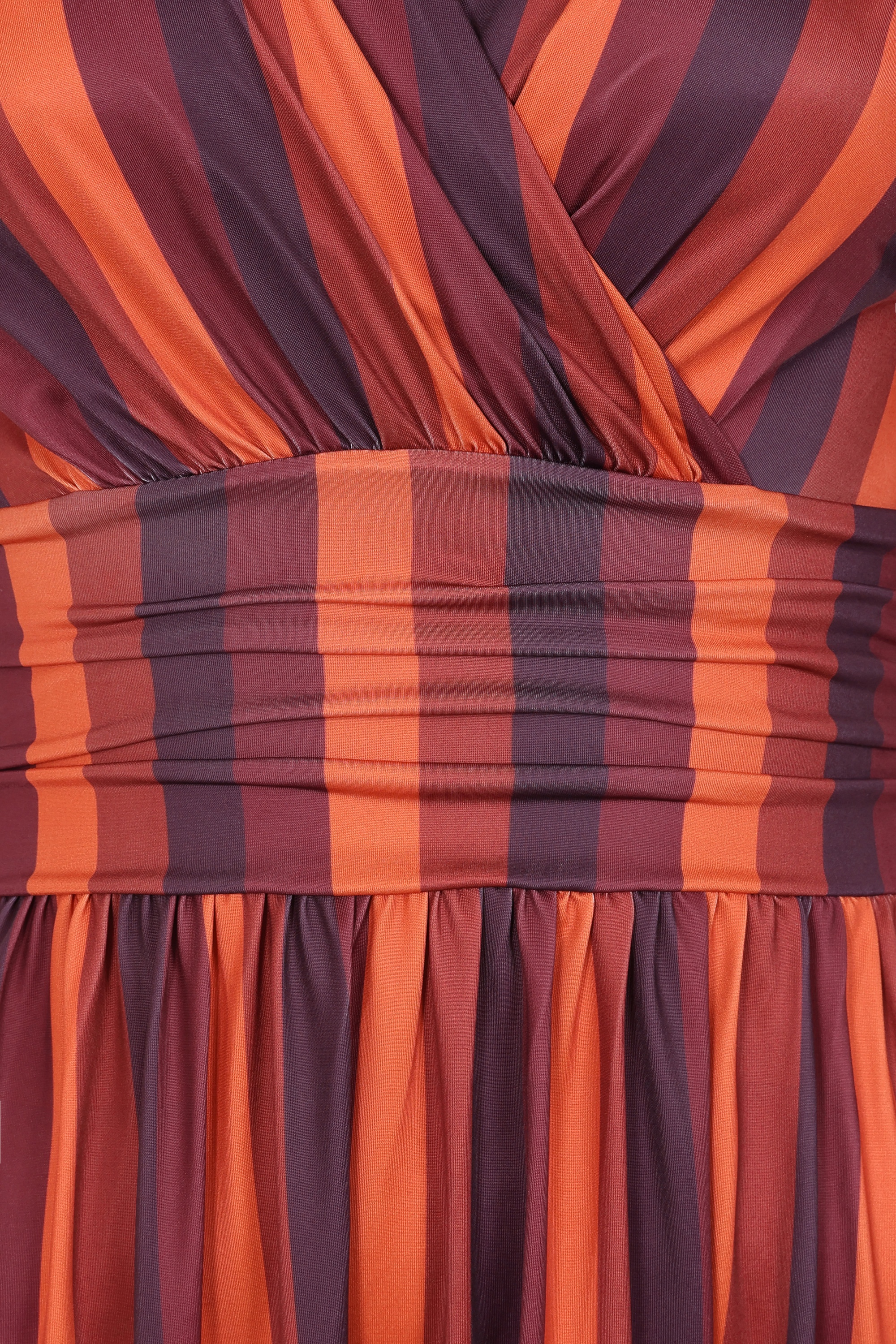 Vintage Chic for Topvintage - Topvintage exclusive ~ Sadie Stripes swing jurk in paars en wijnrood 2