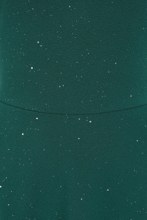 Vintage Chic for Topvintage - Topvintage exclusive ~ Giorgia glitter swing jurk in smaragdgroen 2