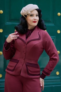 Miss Candyfloss - Salma Bo blazer jacket in wijnrood