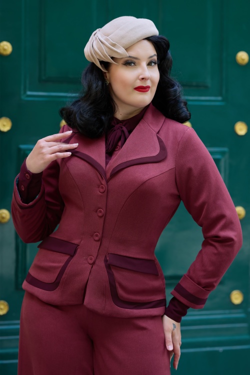 Miss Candyfloss - Salma Bo blazer jacket in wijnrood