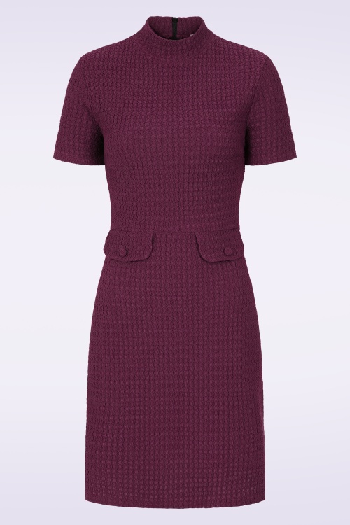 Vintage Chic for Topvintage - Topvintage exclusive ~ Tessa a-lijn jurk in auberginepaars