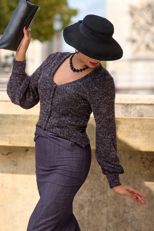 Miss Candyfloss - Mailys Lavania gebreide cardigan in paars 2