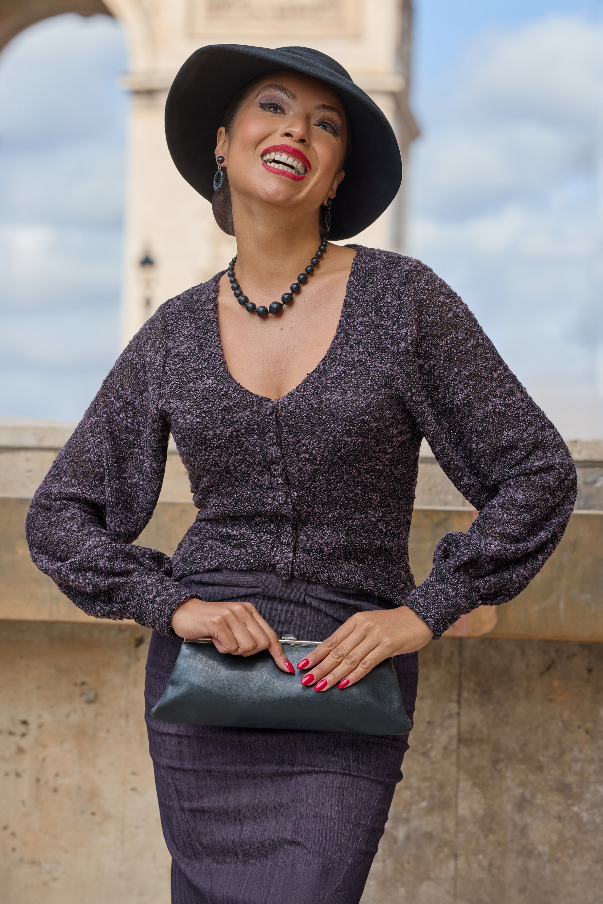 Miss Candyfloss - Mailys Lavania gebreide cardigan in paars