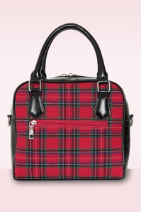 Banned Retro - Chic Charlotte Tartan handtas in rood en zwart 3