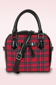 Banned Retro - Chic Charlotte Tartan handtas in rood en zwart