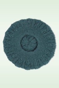 Surkana - Fantasy gebreide baret in petrolblauw 3