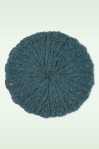Surkana - Fantasy gebreide baret in petrolblauw