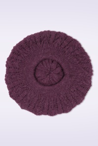Surkana - Fantasy gebreide baret in pruimpaars 3
