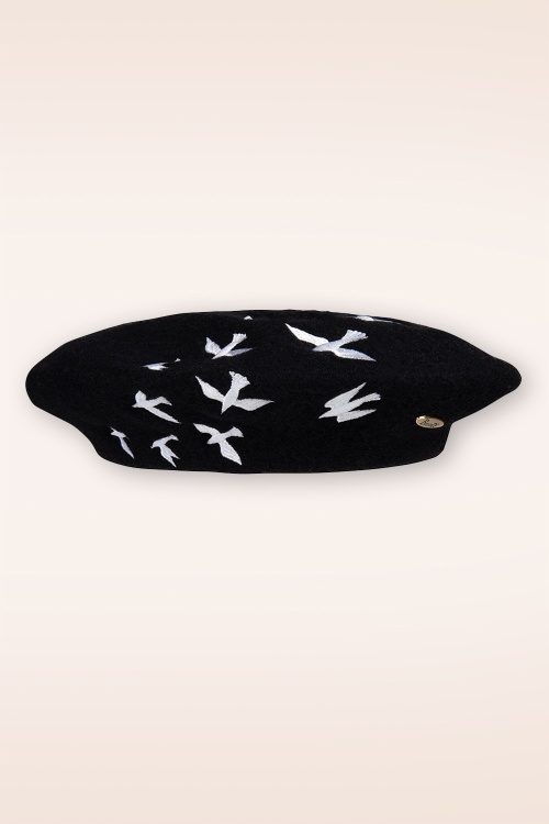Bronté - Birdy baret in zwart 2