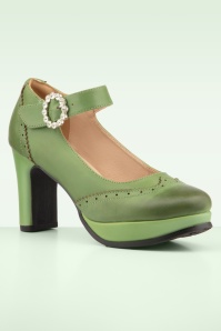 Chelsea Crew - Dossier Leather Mary Jane pumps in groen 3