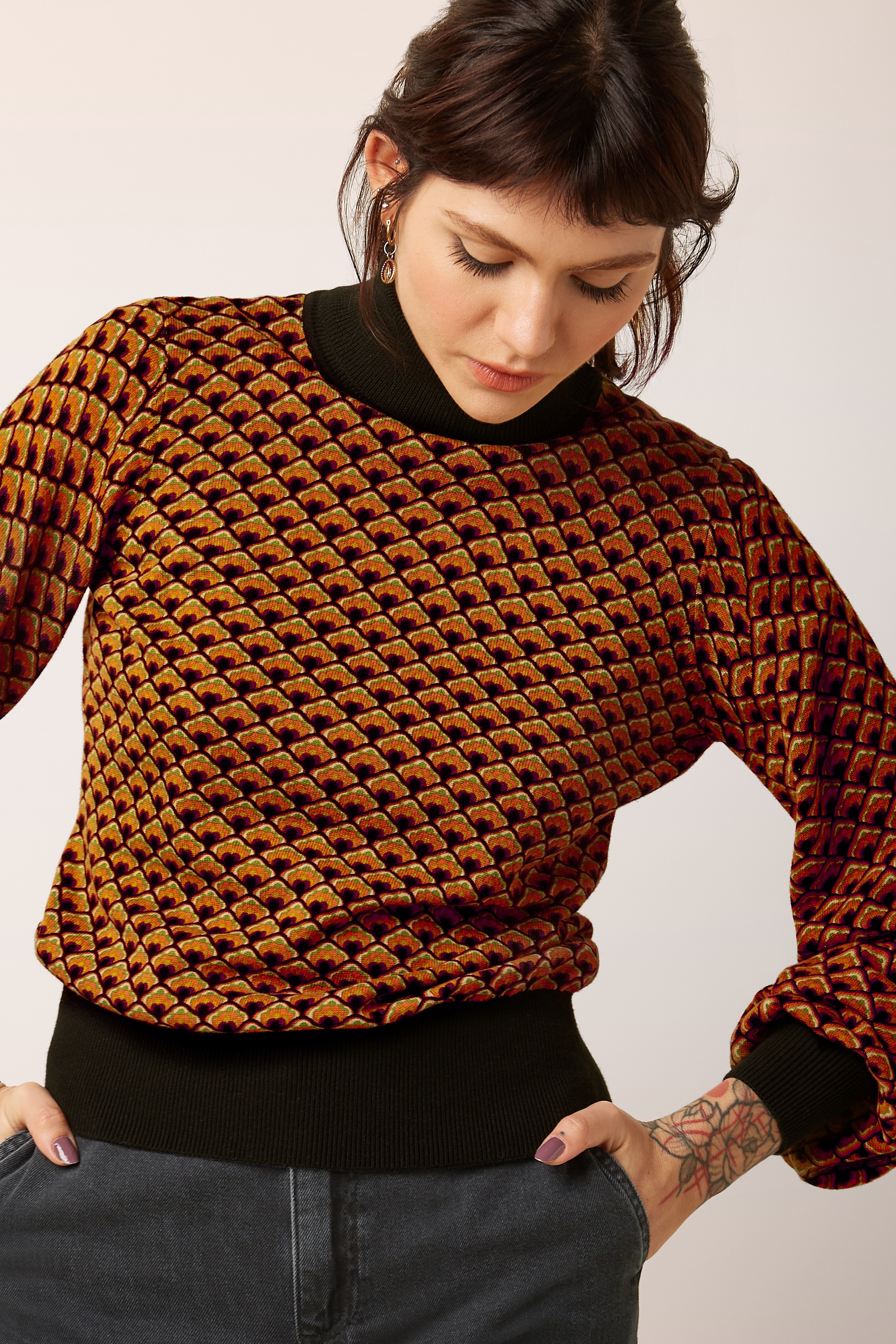 King Louie - Rollneck top Frio in cabernet rood 3