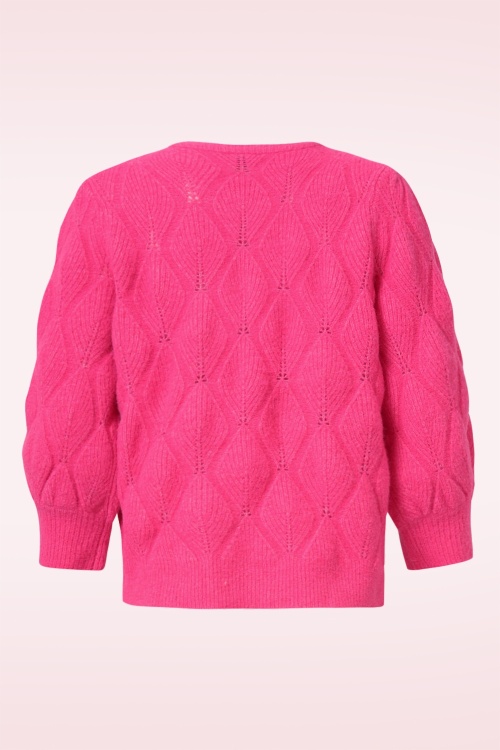 Smashed Lemon - Kyra gebreide sweater in fuchsia 4